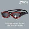 Zoggs Predator Flex Goggle, UV Protection Swim Goggles,Red/Black/Smoke Polarized, regular
