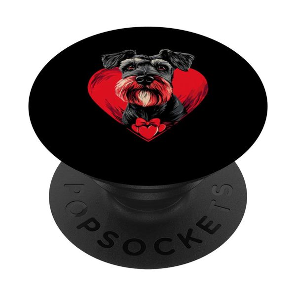 Valentine's Day Standard Schnauzer PopSockets Adhesive PopGrip