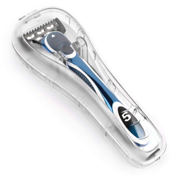 QSHAVE - Portable Travel Razor Protector Hard Case for Manual Razor System ( 6-1/2" X 2-1/2" X 1" ), 1PC, (No Razor In)