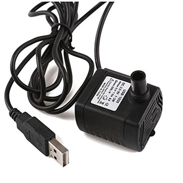 Driew USB Water Pump, Water Pump for Fountains Water Fountain Pump Submersible Water Pump 3W DC 3.5-9V 200L/H Black