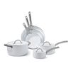 BLACK+DECKER(TM) 9-Piece Ceramic White Aluminum Cookware Set
