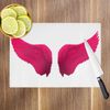 Pink White Angel Wings Glass Chopping Board Kitchen Worktop Saver Protector