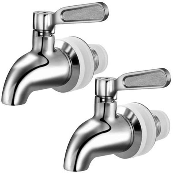 2 Pack Metal Spigot for Beverage Dispenser, Drink Dispenser Spout Replacement...