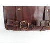Vintage Motorcycle Genuine Goat Leather 2 Strap Buckle Closure Tool Brown Bag Quick Release Clasp REINFORCED for handlebars,Forks, Sissy Bar - 10"