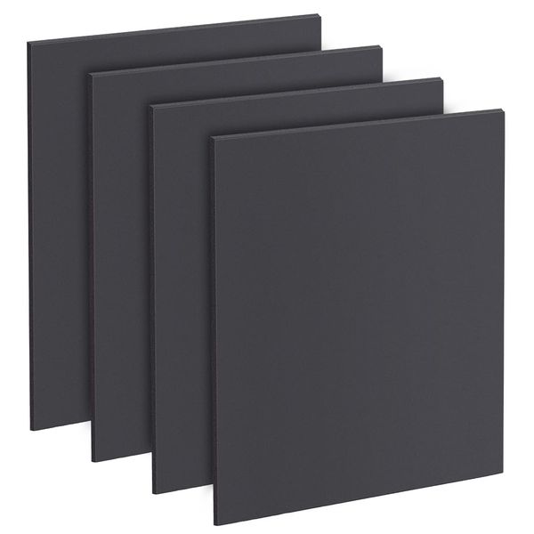 BENECREAT 4pcs PVC Foam Board Sheet, 25X20cm Rectangle Black Foam PVC Plates Plastic Sheets for Mounting, Crafts, Modelling, Art, Display, School Projects, 3mm Thick