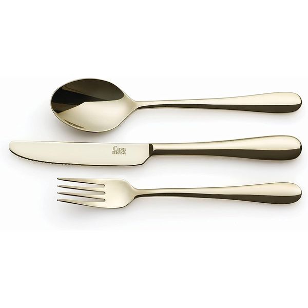 Casa Mesa 3 Piece Lunch Set Gold - Dinnerware, Tableware - Polished Finish