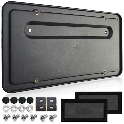 NJNYLLC Rear License Plate Holder for Tesla Model Y and Model 3, Back License Plate Bracket Frames with Screws and Backseat Air Vent Cover, Rear Plate Mounting Kit