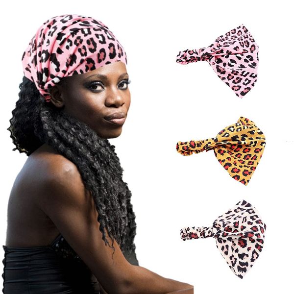 Zoestar Boho Leopard Stirnbänder Breit Turban Head Wraps Stilvolle Stretch Haarbänder für Frauen und Mädchen (3 Stück)