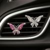 Silver Butterfly Air Vent Clips, Cute Crystal Butterfly Car Decor Diffuser Interior Accessories