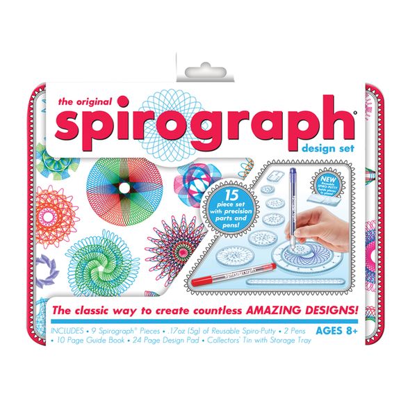 Spirograph Design Set Collectors Tin – Arts and Crafts, Kids Toys, Art Supplies, Craft Supplies, Drawing Kit, Spiral Art, Classic Gear Design Kit, Pens, Design Sheet Included, Ages 8 and Up