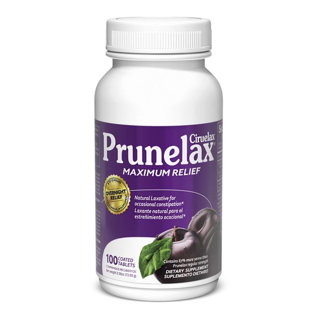 Prunelax Ciruelax Maximum Relief Natural Laxative for Occasional Constipation, 100 Tablets