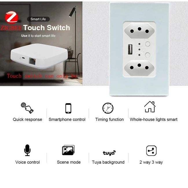 Tuya Zigbee Wall Socket Smart Home Wireless Remote Control Plug in