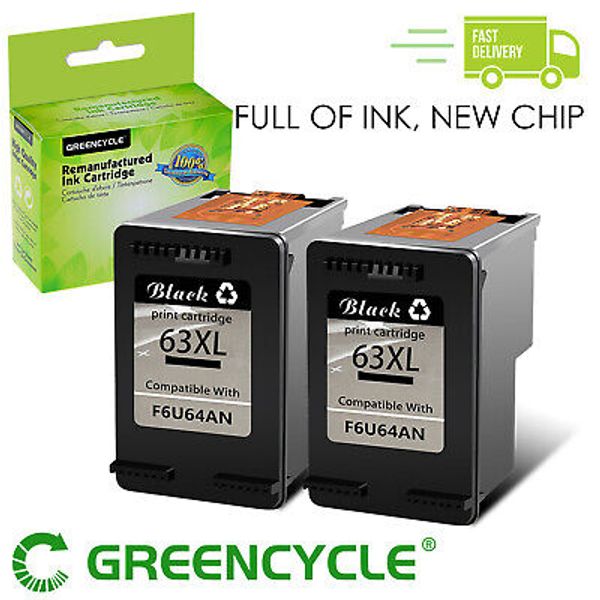 2PK 63XL Ink Cartridge Replacement for HP 63 XL Envy 4520 4512 4516 Deskjet 1112