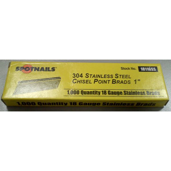 Spot Nails 18116SS 1-Inch 18-Gauge Stainless Steel Brad Nail