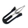 DDP AUTOMATIC TWEEZER AUTO SPRING TWEEZER SLANT TIP WITH PLASTIC HANDLE BLACK