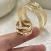 VIMARLEN personalised hammered gold ring boho chunky delicate adjustable gold wide ring womens