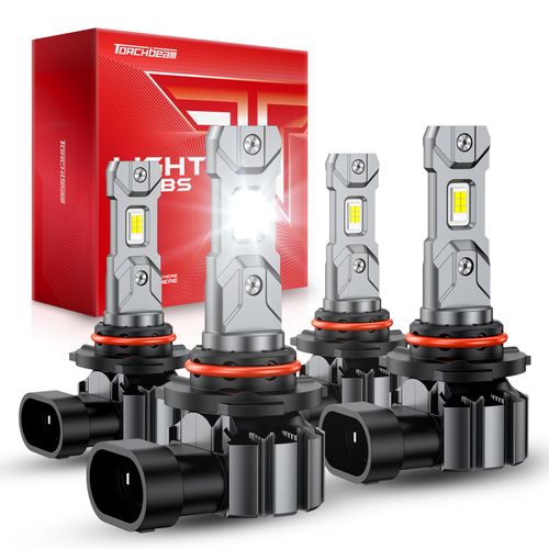 Torchbeam 9005 9006 Bulbs, 60,000LM High Brightness, Real 1:1 Design, 6000K Cool White HB3 HB4 Fog Light Bulb, Plug and Play, IP67, Pack of 4