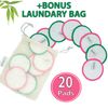 AXATY 3-Layers 20 Reusable Makeup Remover Pads-Organic Bamboo Cotton Rounds Eco-Friendly Reusable Face Pads Makeup Remover for All Skin Types with Cotton Draw String Laundry Bag (8cm)