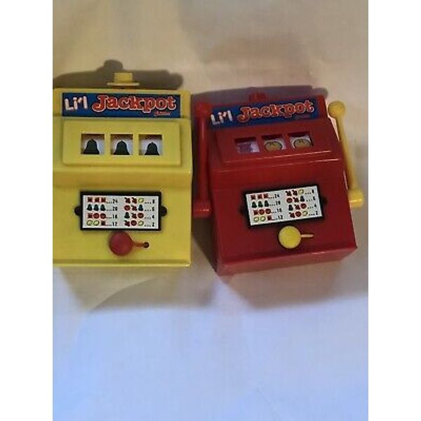 Li’l Jackpot Slot Machine for Toddlers Pair Red White Pop Up Heads