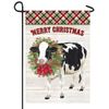 Christmas Wreath Cow Garden Flag