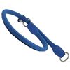 Round Genuine Rolled Leather Choke Dog Collar Blue (30" Long)