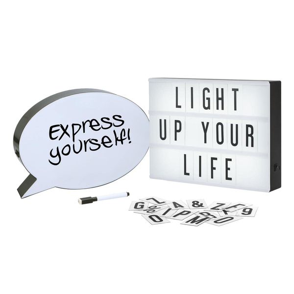simpahome LED Lightbox Duo Gift Set: Speech Bubble & Cinematic Lightbox Combo Set