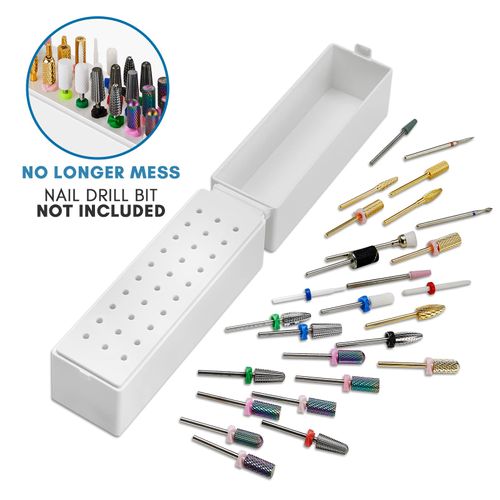 Makartt Nail Drill Bits Holder, Dustproof Stand Displayer Organizer Container 30 Holes Manicure Tools (Not Inlcude Drill Bits)