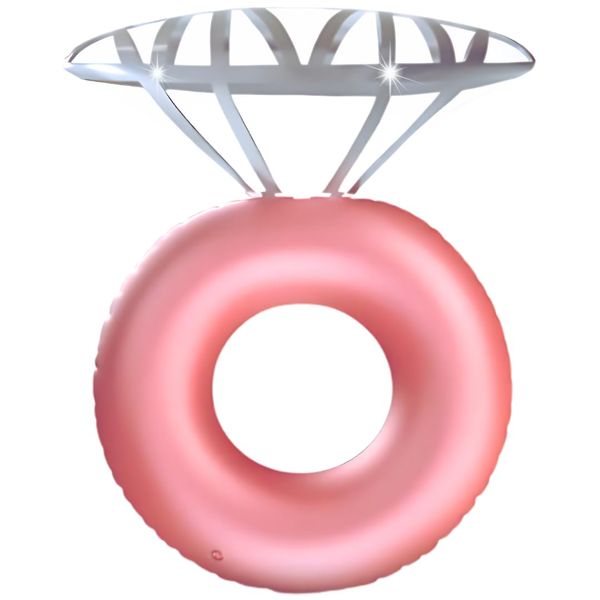 Grip A Pool Bachelorette Float, Rose Gold Inflatable Diamond Ring Floatie, Bachlorette Party Accessories Decoration for Brides Engagement Party, Beach Favors Anniversary Bridal Shower Gift
