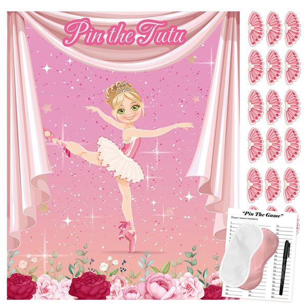 Ballerina Party Games Pin The Tutu on The Ballerina Games for Girls Women, Ballerina Dance Birthday Party Decorations Supplies