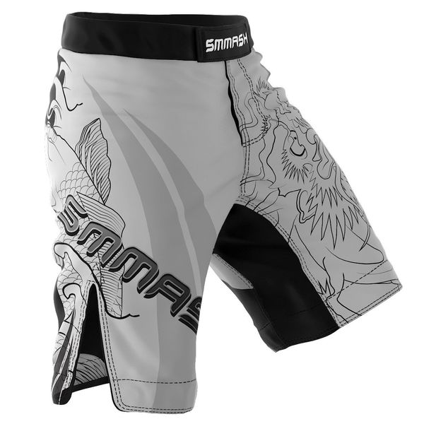 SMMASH MMA Shorts Herren Thaibox Muay Thai Hose Boxhose Sporthose Trainingsshorts Atmungsaktiv Kletterverschluss Abriebfest