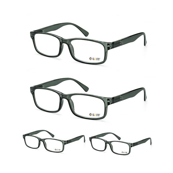 LUFF Unbreakable Reading Glasses for Women,4PCS Blue Light Blocking Reading Glasses Men,Comfortable Spring Hinge Readers