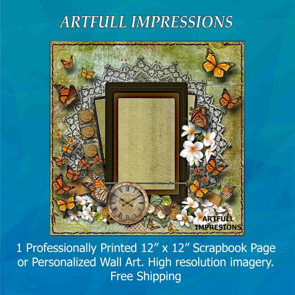 Butterflies - Time & Transformation Personalized Wall Art or Scrapbook Page