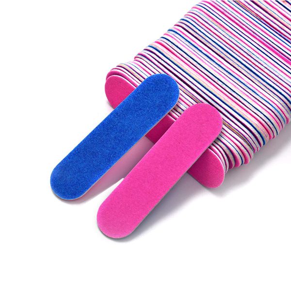 VIOCIWUO Mini Nail File Bulk 300Pcs (180/240 Grit), Disposable Nail Files Double Sided Emery Boards Home or Professional Manicure Tools(Blue and Pink)