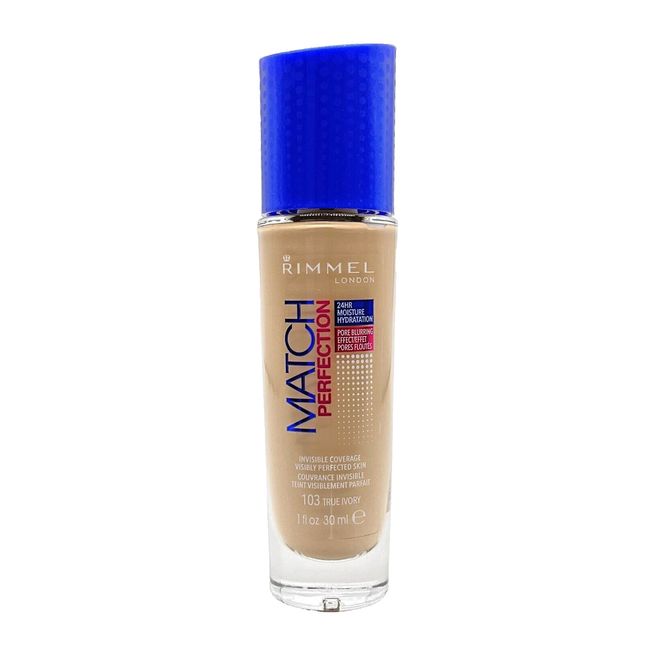 Rimmel London Match Perfection Foundation 1 oz - 103 True Ivory NEW Authentic