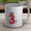 Shopagift Personalised Pink - 3 Year Old Glitter Effect White 11oz Large Mug Cup