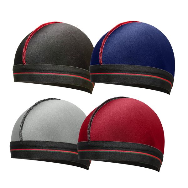 ForceWave Silky Stocking Cap for Men Women, Black Compression Wave Cap for 360 Waves, 4-Pieces