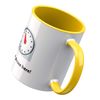 Personalised Emoji 11oz Mug Featuring Timer Clock Yellow