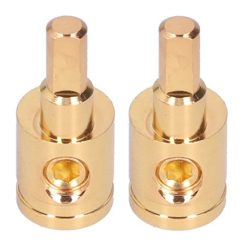 Power Wire Reducers, Pack of 2 Pure Copper Gold Plated Car Audio Cable Reducer 0GA Wire Reducer Terminal Connector for Car Audio Amplifier Modification Wire Reducer Cable Power Terminal Cord