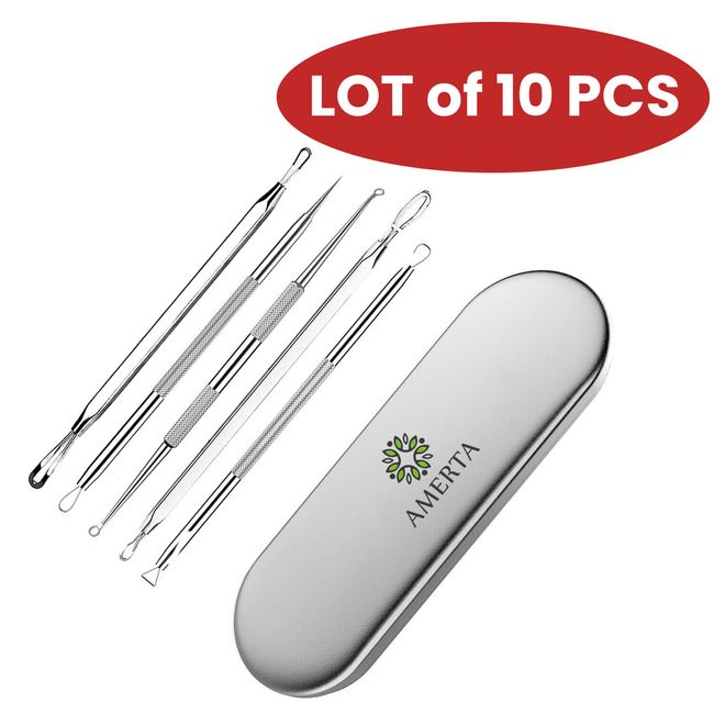 LOT of 10 - AMERTA Blackhead Blemish Remover, Pimple Acne Extractor Tool Kit