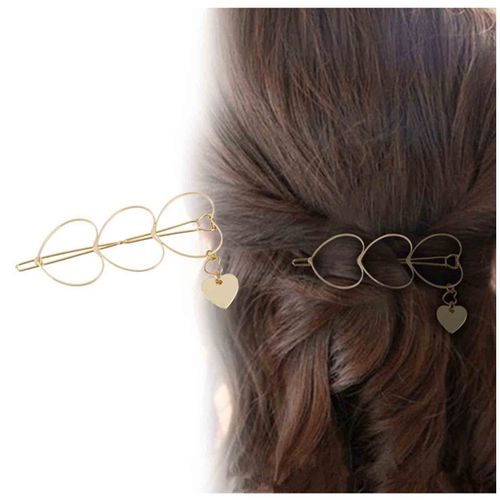 Yheakne Boho Love Heart Hair Clip, Hair Clip, Gold Hollow Hair Clip, Metal Geometry Hair Clip, Minimalist Bobby Pin, Modern Hair Accessories for Women and Children (Heart)