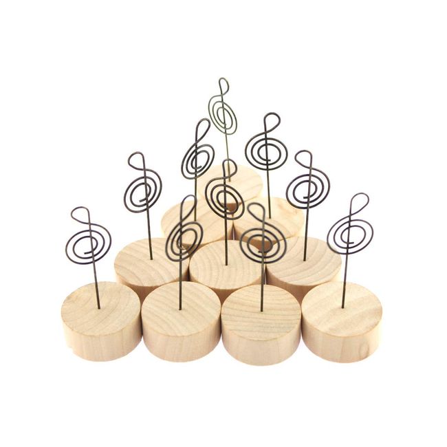 Naissant Cute Music Note Tone Symbols Memo Clip Memo Holder Memo Stand Wooden Card Stand Picture Frame Music Piano Band Music Like [Set of 10]