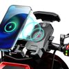 15W Wireless+USB Charging Phone Holder Mount Universal for Motorcycle Handlebar