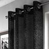 Tony's Textiles Glitter Sparkle Ring Top Voile Curtain Panel - Black (Adele 55" W x 54" D)