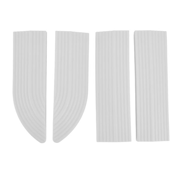 4PCS Universal Sweeper Door Sill with Non Slip Surfaces, Drainage Channel Design, Rubber Material Suitable for Sweepers, Electric Scooters, Wheelchairs (White)