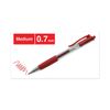 Universal 39914 Clear Barrel Roller Ball Retractable Gel Pen, Red Ink, Medium, Dozen
