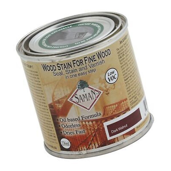 SamaN SAM-314-8 8-Ounce Interior Stain for Fine Wood for Seal, Stain and Varn...