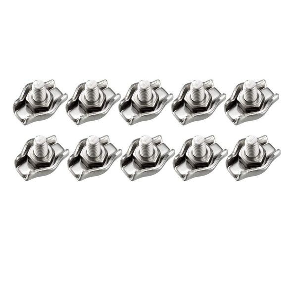 uxcell Single Wire Rope Clip Cable Clamps 304 Stainless Steel 0.8mm-1.5mm Rope 10pcs