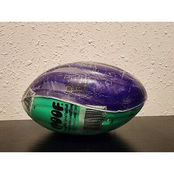 Vintage Made in USA POOF 5.5in. Green And Purple Mini Football SEALED!