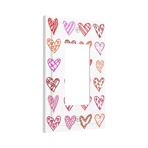 Love Heart Pink Single Rocker 1 Gang Light Switch Cover Plate GFCI Decorative Wall Plate Electrical Faceplate for Girls Powder Room Home Bathroom Decor Mid Size