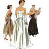 1950s Sewing Pattern, Women's Strap/Strapless Evening Dress, Gown
